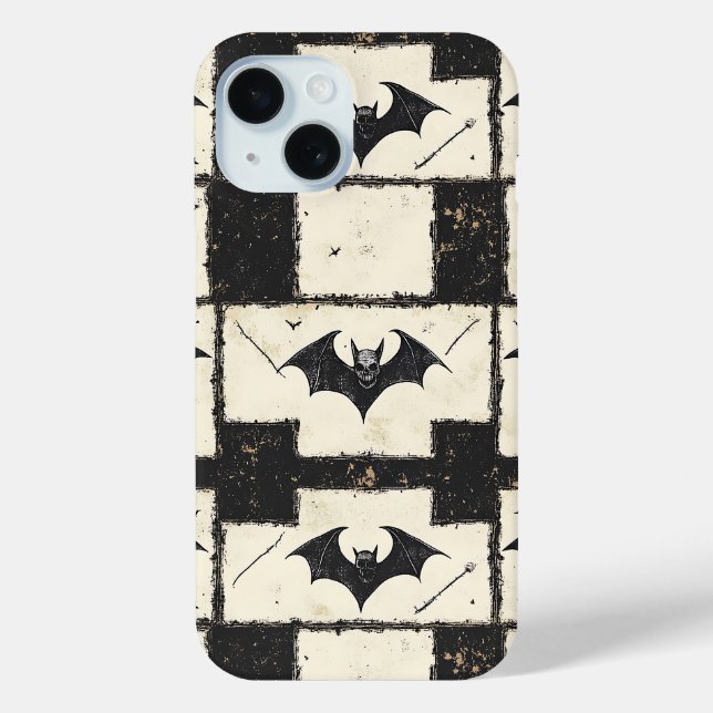Gothic-Fledermaus-Grunge-Halloween-Muster Case-Mate iPhone Hülle (Rückseite)