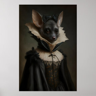 Gothic Fledermaus im Kleid, Vintage Poster, Kunstp Poster