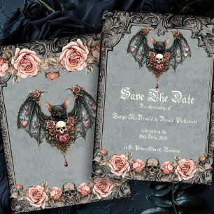 Gothic Fledermaus Save-the-Date-Karte Einladung