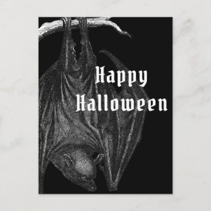 Gothic Fledermäuse Frohes Halloween Postkarte