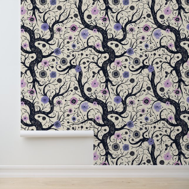 Gothic Floral Art Muster Tapete (Anwendung)