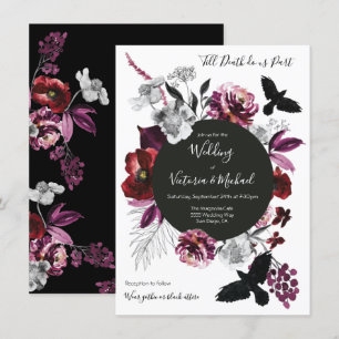 Gothic Floral Dark & Moody Wedding Einladung