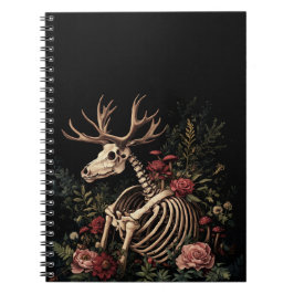 Gothic Floral Deer Skeleton Notizblock