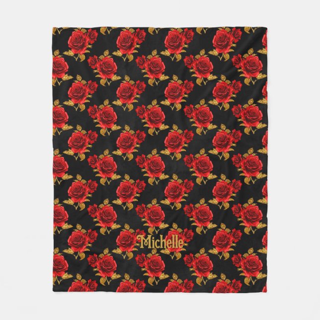 Gothic Floral Fleece Blanket (Vorderseite)