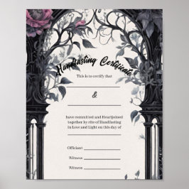 Gothic Floral Garden Gate Handfastzertifikat Poster