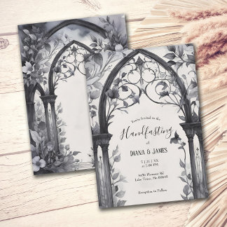 Gothic Floral Garden Gate Pagan Handfasts Einladung
