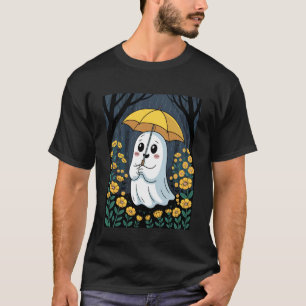 Gothic Floral Geist hält Regenschirm Halloween in T-Shirt