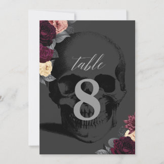 Gothic Floral Hochzeitstisch-Nummernkarte Einladung