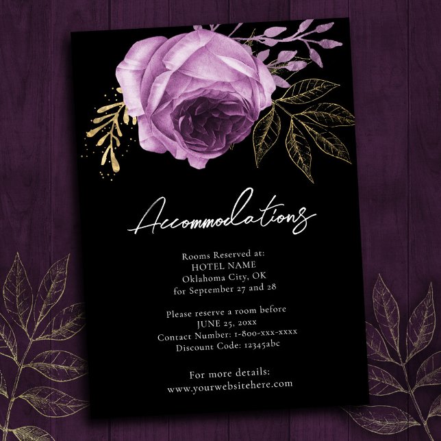 Gothic Floral Hochzeitsunterkünfte Umkleidewagen Begleitkarte (Von Creator hochgeladen)