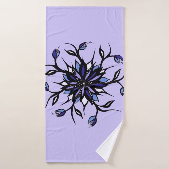 Gothic Floral Mandala Monster und Zähne Badehandtuch (Badehandtuch)