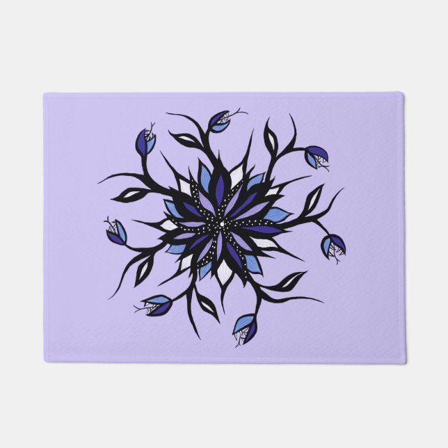Gothic Floral Mandala Monster und Zähne Fußmatte (Vorderseite)