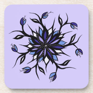 Gothic Floral Mandala Monster und Zähne Getränkeuntersetzer