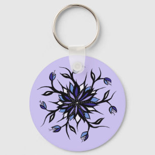 Gothic Floral Mandala Monster und Zähne Schlüsselanhänger