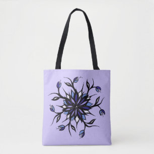 Gothic Floral Mandala Monster und Zähne Tasche