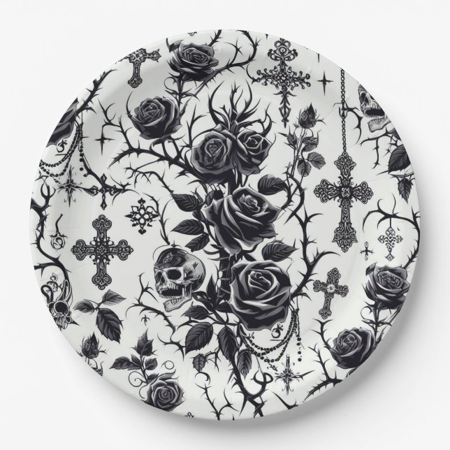 Gothic Floral Paper Teller - Halloween, Hochzeit (Vorderseite)