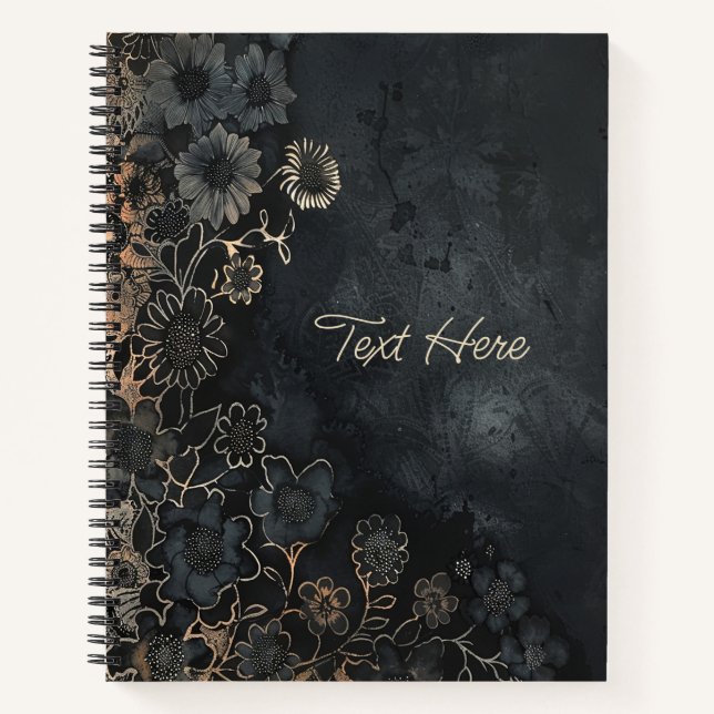 Gothic Floral Personalisiert Notizbuch (Vorderseite)
