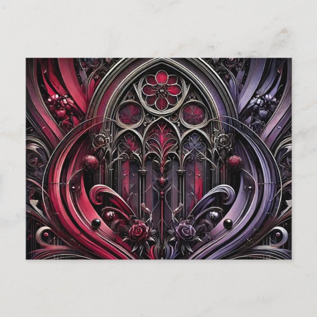 Gothic Floral Postcard Postkarte (Vorderseite)