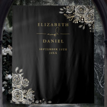 Gothic Floral Rose Hochzeit Foto Stand Hintergrund