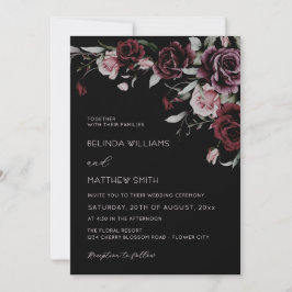 Gothic Floral Roses | Photo Wedding Einladung