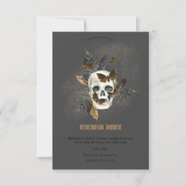 Gothic Floral Skull Butterfells Probe Dinner Einladung