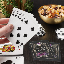 Gothic Floral Skull Fledermäuse Funny Zitat Schwar Spielkarten