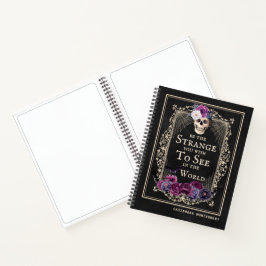Gothic Floral Skull Funny Zitat Individuelle Name  Notizbuch