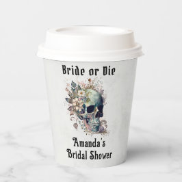 Gothic Floral Skull Halloween Brautparty Pappbecher