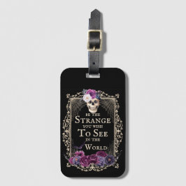 Gothic Floral Skull Vintag Funny Zitat Schwarz Gepäckanhänger