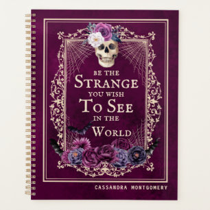 Gothic Floral Skull Vintag Magenta Personalisiert Planer