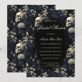 Gothic Floral Skulls Moody Dark Brautparty Einladung