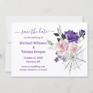 Gothic Floral Spiderweb Halloween Save-the-Date-Ka Mitteilungskarte