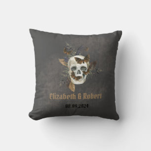 Gothic Floral Totenkopf Schmetterlinge Hochzeit  Kissen