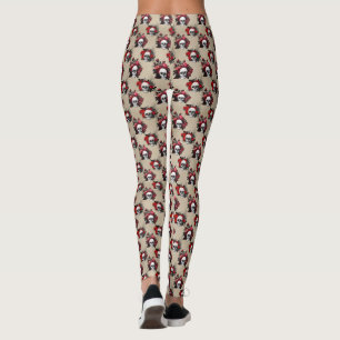 Gothic Florale Schädel Blumen Leggings