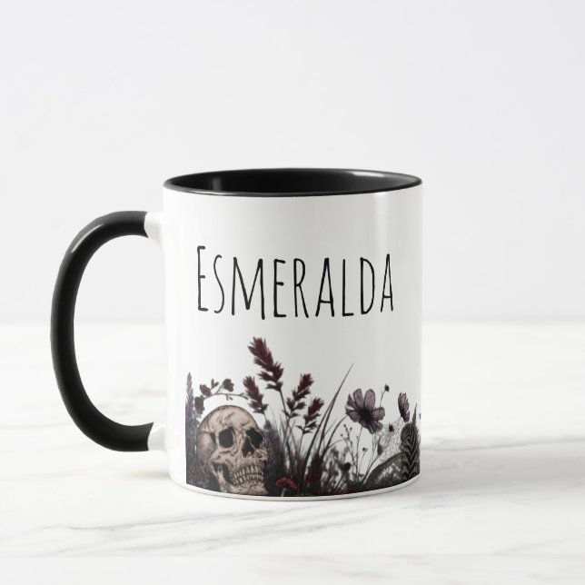 Gothic Florales Monogramm Kaffee Tee Tasse (Links)
