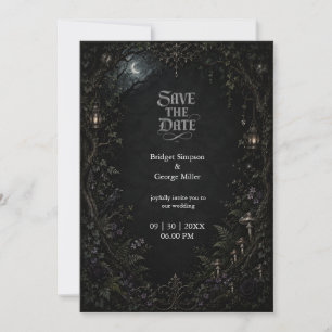 Gothic Forest Mond Laterne Hochzeit Einladung