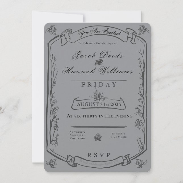 Gothic Forest Moody Wedding Invitation (Devant)