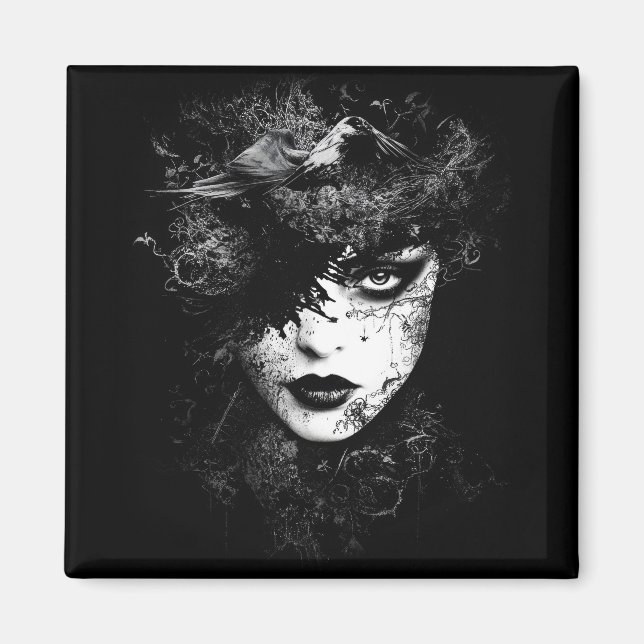 Gothic-Frau Magnet (Vorne)