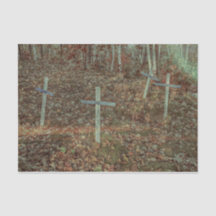 Gothic Friedhof Crosses Brown Herbstleaves