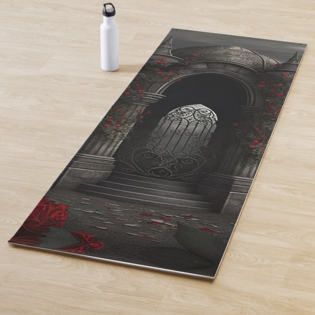 Gothic Friedhof Gazebo mit Rote Rosen bei Nacht Yogamatte (Beispiel)