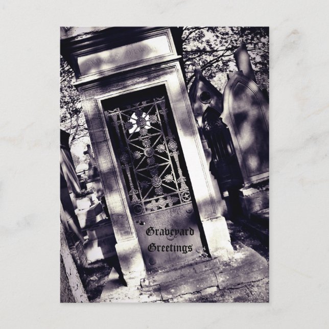 Gothic Friedhof Graveyard Greetings Postkarte (Vorderseite)