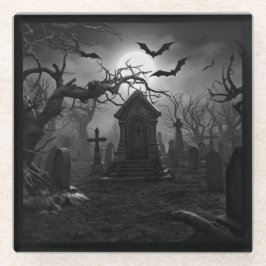Gothic Friedhof unter dem Vollmond-Achterbahn   Glasuntersetzer