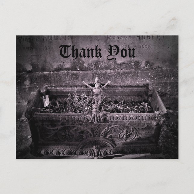 Gothic Friedhof Vielen Dank Postkarte (Vorderseite)