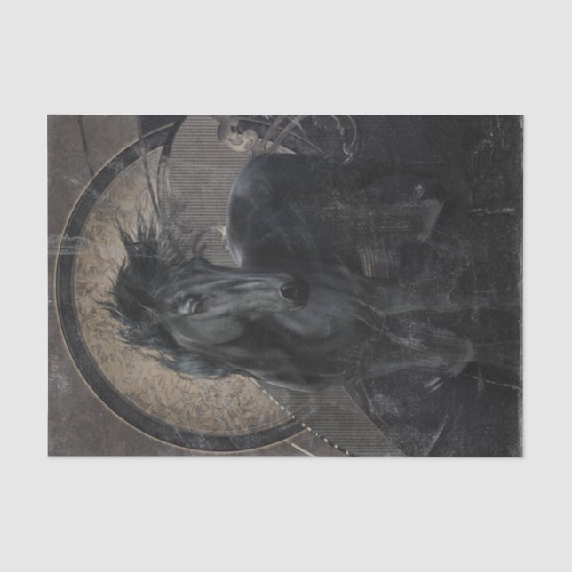 Gothic Friesisches Pferd Seidenpapier (Vorderseite)