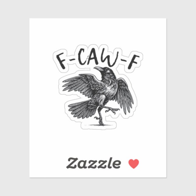Gothic Funny F Caw F Crow Aesthetic Casual Look Aufkleber (Blatt)