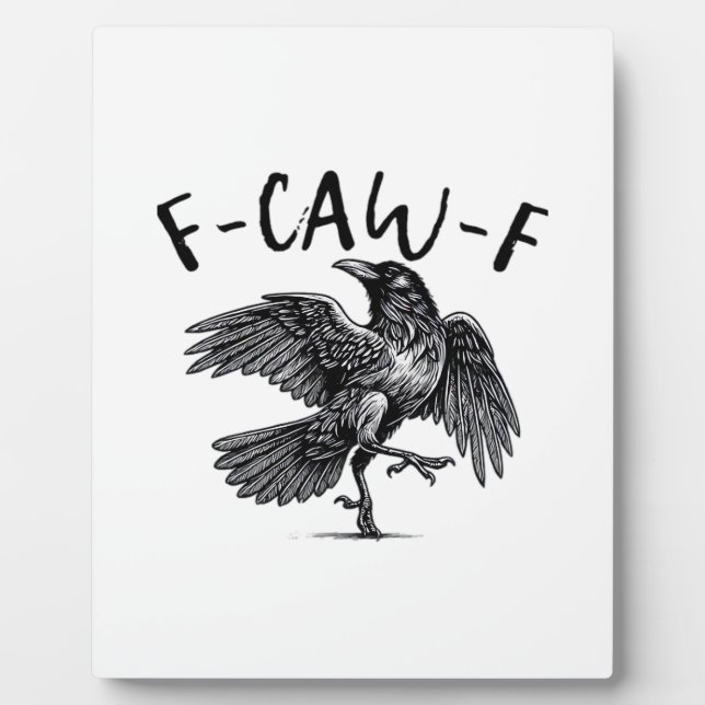 Gothic Funny F Caw F Crow Aesthetic Casual Look Fotoplatte (Vorderseite)