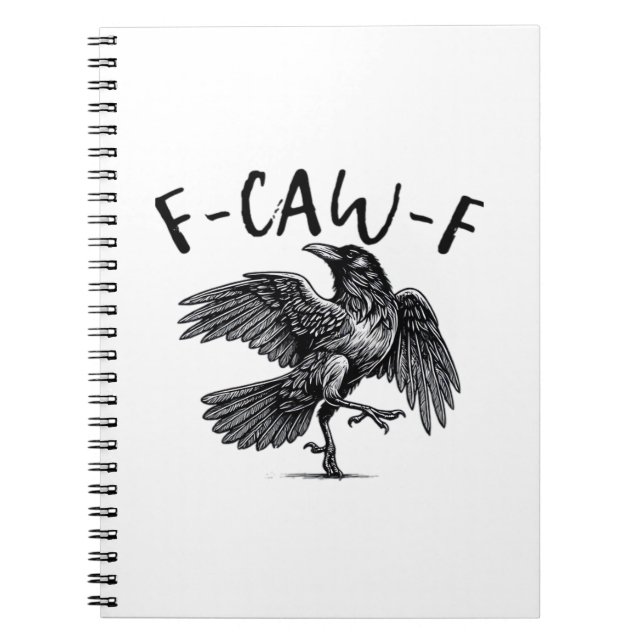 Gothic Funny F Caw F Crow Aesthetic Casual Look Notizblock (Vorderseite)