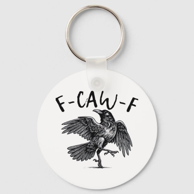 Gothic Funny F Caw F Crow Aesthetic Casual Look Schlüsselanhänger (Vorderseite)
