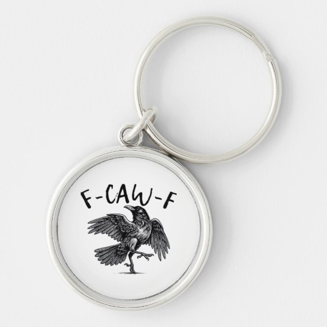 Gothic Funny F Caw F Crow Aesthetic Casual Look Schlüsselanhänger (Vorne)