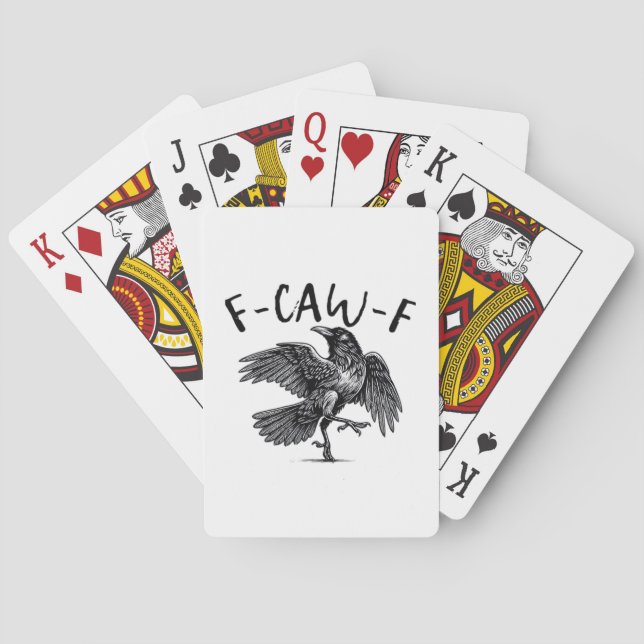 Gothic Funny F Caw F Crow Aesthetic Casual Look Spielkarten (Rückseite)