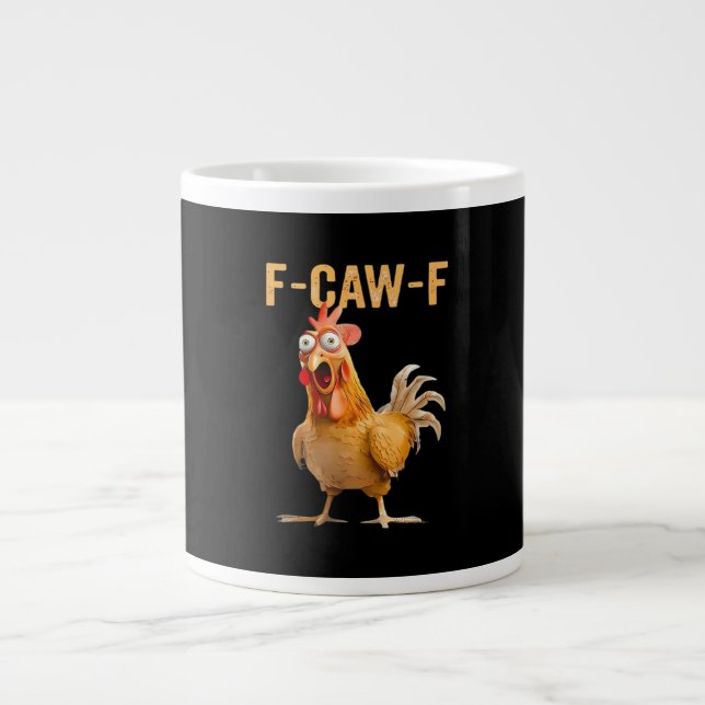 Gothic Funny Humor Crow F-Caw-F Jumbo-Tasse (Vorderseite)